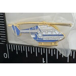 HealthNet Hospital Helicopter Air Medic Blue Gold Tone Souvenir Lapel Tie Pin